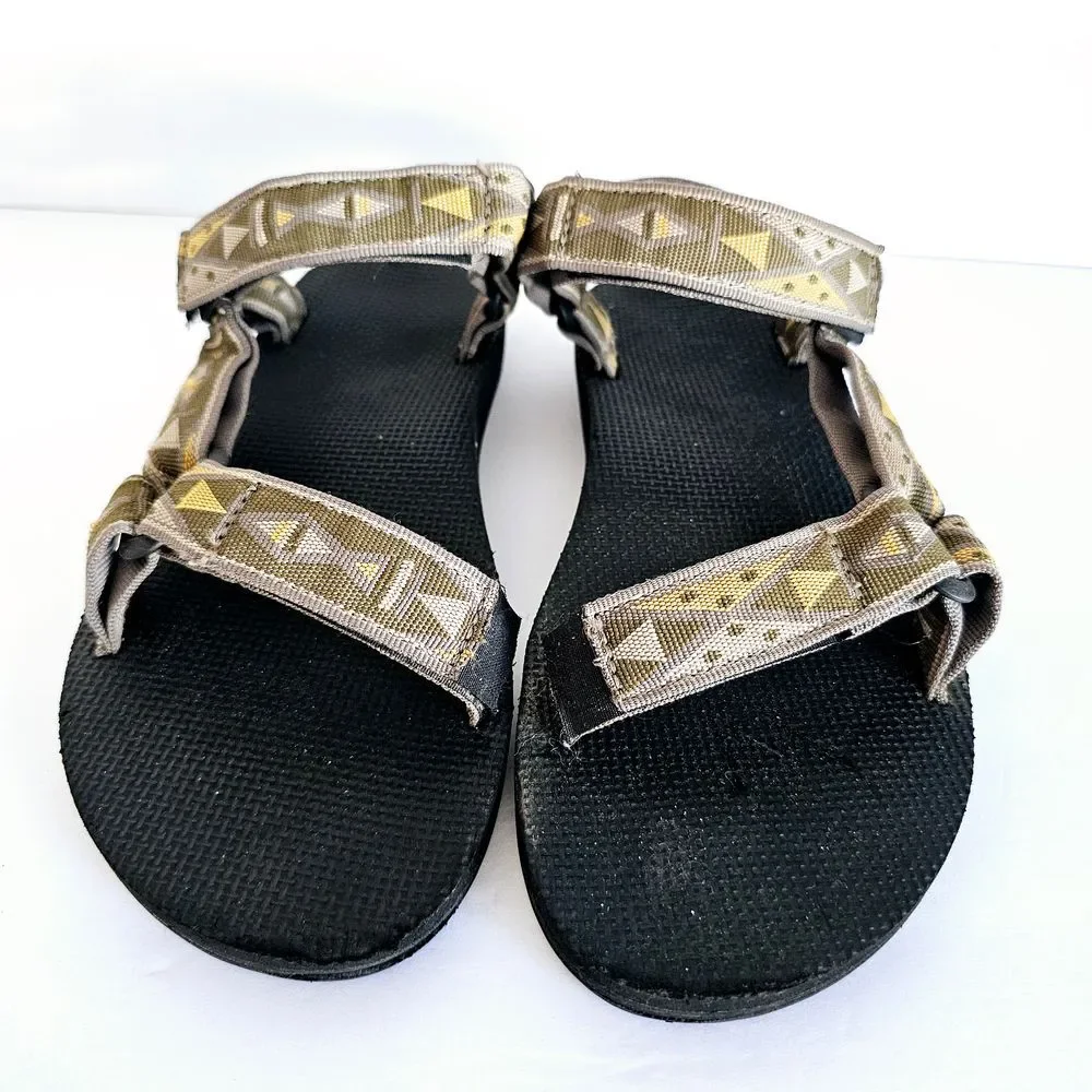 Teva Original Universal Sandals Geometric Brown Tan Gorpcore Mens 8 Boho Hiking‎